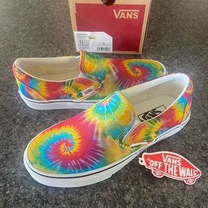 Vans Classic Slip-On, Rainbow Tie Dye, Women’s size 7.5